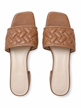 Marc Fisher Quilted Slide Mules in Brown 9M